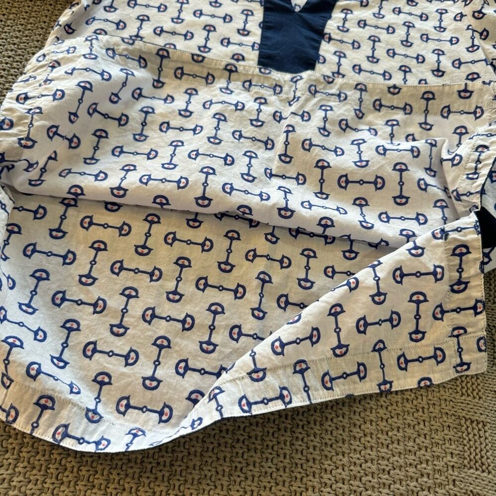 Malabar Bay Navy and White Lightweight Coverup Shirt - Picture 10 of 11